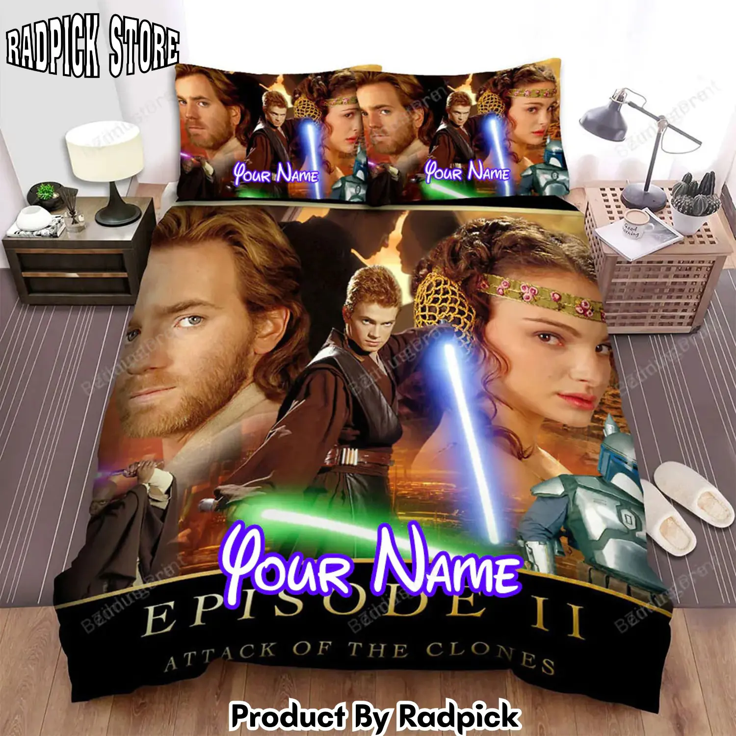 Radpick star wars episode ii attack of the clones wallpaper movie poster bed sheets duvet cover b rp3271956